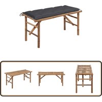 Klappbare Gartenbank mit Auflage 118 cm Bambus - Bambus Gartenbank - Klappbank - Outdoor Möbel - Gartenmöbel - Terrasse von VIDAXL