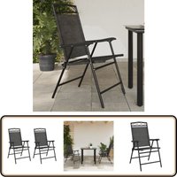 Klappbare Gartenstühle 2 Stk. Graumeliert Stahl und Textilene - Gartenstuhl - Klappstuhl - Outdoor Stuhl - Terrassenstuhl - Esszimmerstuhl von VIDAXL