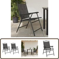 Klappbare Gartenstühle 2 Stk. Graumeliert Stahl und Textilene - Gartenstuhl - Outdoor Stuhl - Balkonstuhl - Esszimmerstuhl - Klappstuhl von VIDAXL