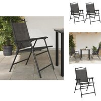 Klappbare Gartenstühle 2 Stk. Graumeliert Stahl und Textilene - Gartenstuhl - Outdoor Stuhl - Balkonstuhl - Esszimmerstuhl - Klappstuhl Klappbare Gartenstühle 2 Stk. Graumeliert Stahl und Textilene - Gartenstuhl - Outdoor Stuhl - Balkonstuhl - Esszimmerstuhl - Klappstuhl von VIDAXL