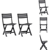 Klappbare Gartenstühle 2 Stk. Kunststoff Anthrazit - Gartensessel - Klappbarer Stuhl - Outdoor Möbel - Gartenmöbel - Kunststoffe Sessel von VIDAXL