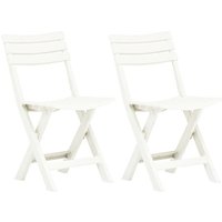 Klappbare Gartenstühle 2 Stk. Gartensessel Kunststoff Weiß vidaXL von BONNEVIE