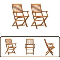 Klappbare Gartenstühle 2 Stk. Massivholz Akazie - Klappstühle - Gartenstühle - Holzstühle - Akazienholzmöbel - Outdoor Möbel Klappbare Gartenstühle 2 Stk. Massivholz Akazie - Klappstühle - Gartenstühle - Holzstühle - Akazienholzmöbel - Outdoor Möbel von VIDAXL