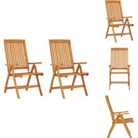 Klappbare Gartenstühle 2 Stk. Massivholz Eukalyptus - Holz Gartenstuhl - Gartenmöbeln - Esszimmerstuhl - Outdoor Möbel - Balkonmöbel von VIDAXL