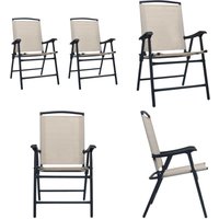 Klappbare Gartenstühle 2 Stk. Textilene Cremeweiß - Gartensessel - Gartenstühle - Outdoor Möbel - Balkonmöbel - Textilene Stühle - Home & Living von VIDAXL