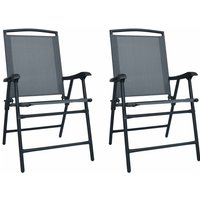Klappbare Gartenstühle 2 Stk. Textilene Grau Vidaxl von VIDAXL