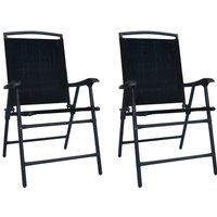 Vidaxl - Klappbare Gartenstühle 2 Stk. Textilene Schwarz von VIDAXL