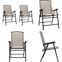 Vidaxl - Klappbare Gartenstühle 2 Stk. Textilene Taupe - Gartensessel - Gartenstühle - Klappbarer Stuhl - Outdoor Möbel - Textilene Stuhl - Home & von VIDAXL