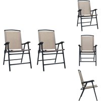 Klappbare Gartenstühle 2 Stk. Textilene Taupe - Gartensessel - Gartenstühle - Klappbarer Stuhl - Outdoor Möbel - Textilene Stuhl Klappbare Gartenstühle 2 Stk. Textilene Taupe - Gartensessel - Gartenstühle - Klappbarer Stuhl - Outdoor Möbel - Textilene Stuhl von VIDAXL