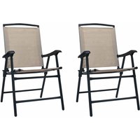 Vidaxl - Klappbare Gartenstühle 2 Stk. Textilene Taupe Vidaxl - Klappbare Gartenstühle 2 Stk. Textilene Taupe von VIDAXL