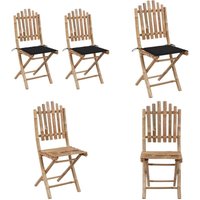 Klappbare Gartenstühle 2 Stk. mit Kissen Bambus - Gartenstühle - Bambus Möbel - Gartenmöbel - Balkonmöbel - Esszimmerstühle - Home & Living von VIDAXL