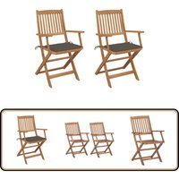 Klappbare Gartenstühle 2 Stk. mit Kissen Massivholz Akazie - Gartensaßsessel - Gartenstühle - Klappstühle - Holzstühle - Akzientmöbel Klappbare Gartenstühle 2 Stk. mit Kissen Massivholz Akazie - Gartensaßsessel - Gartenstühle - Klappstühle - Holzstühle - Akzientmöbel von VIDAXL