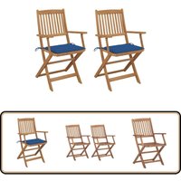 Klappbare Gartenstühle 2 Stk. mit Kissen Massivholz Akazie - Gartensaßsessel - Klappstuhl - Gartenmöbel - Holzstühle - Akzientmöbel Klappbare Gartenstühle 2 Stk. mit Kissen Massivholz Akazie - Gartensaßsessel - Klappstuhl - Gartenmöbel - Holzstühle - Akzientmöbel von VIDAXL