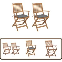 Klappbare Gartenstühle 2 Stk. mit Kissen Massivholz Akazie - Gartensaßsessel - Klappstuhl - Gartenmöbel - Holzstühle - Akzientmöbel Klappbare Gartenstühle 2 Stk. mit Kissen Massivholz Akazie - Gartensaßsessel - Klappstuhl - Gartenmöbel - Holzstühle - Akzientmöbel von VIDAXL