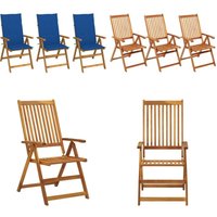 Klappbare Gartenstühle 3 Stk. mit Auflagen Massivholz Akazie - Holz Gartenstuhl - Gartenmöbeln - Outdoor Möbel - Balkonmöbel - Esszimmer - Home & von VIDAXL
