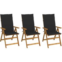 Klappbare Gartenstühle 3 Stk. mit Auflagen Massivholz Akazie - Vidaxl Klappbare Gartenstühle 3 Stk. mit Auflagen Massivholz Akazie - Vidaxl von VIDAXL