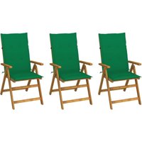 Klappbare Gartenstühle 3 Stk. mit Auflagen Massivholz Akazie - Vidaxl Klappbare Gartenstühle 3 Stk. mit Auflagen Massivholz Akazie - Vidaxl von VIDAXL