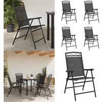 Vidaxl - Klappbare Gartenstühle 4 Stk. Graumeliert Stahl und Textilene - Gartensessel - Klappstuhl - Gartenmöbel - Outdoormöbel - Esszimmergarnitur Vidaxl - Klappbare Gartenstühle 4 Stk. Graumeliert Stahl und Textilene - Gartensessel - Klappstuhl - Gartenmöbel - Outdoormöbel - Esszimmergarnitur von VIDAXL