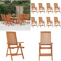 Klappbare Gartenstühle 8 Stk. Massivholz Eukalyptus - Holz Gartenstühle - Eukalyptus Gartenstühle - Klappbarer Gartenstuhl - Gartenmöbel Set von VIDAXL