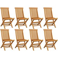 vidaXL Klappbare Gartenstühle 8 Stk. Massivholz Teak von VIDAXL