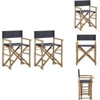 Klappbare Regiestühle 2 Stk. Dunkelgrau Bambus und Stoff - Bambus Stuhl - Gartenstuhl - Outdoor Möbel - Balkonmöbel - Regiesessel Klappbare Regiestühle 2 Stk. Dunkelgrau Bambus und Stoff - Bambus Stuhl - Gartenstuhl - Outdoor Möbel - Balkonmöbel - Regiesessel von VIDAXL