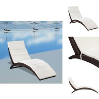 Klappbare Sonnenliege mit Auflage Poly Rattan Braun - Sonnenliege - Gartenmöbel - Rattan Möbel - Outdoor Lounge - Poolside Furniture von VIDAXL