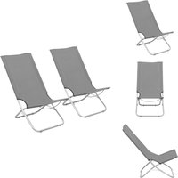 Klappbare Strandstühle 2 Stk. Grau Stoff - Klappbarer Stuhl - Gartenstuhl - Lounge Chair - Campingstuhl - Strandstuhl Klappbare Strandstühle 2 Stk. Grau Stoff - Klappbarer Stuhl - Gartenstuhl - Lounge Chair - Campingstuhl - Strandstuhl von VIDAXL