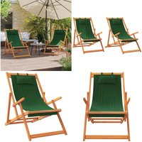 Klappbare Strandstühle 2 Stk. Grün Stoff - Strandstuhl - Gartenstuhl - Campingstuhl - Klappbarer Stuhl - Liegesessel - Home & Living von VIDAXL