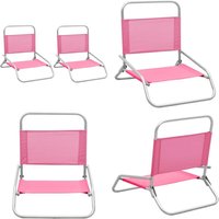 Klappbare Strandstühle 2 Stk. Rosa Stoff - Klappbarer Stuhl - Gartenstuhl - Strandstuhl - Campingstuhl - Liegesessel - Home & Living von VIDAXL