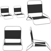 Klappbare Strandstühle 2 Stk. Schwarz Stoff - Klappbarer Stuhl - Gartenstuhl - Strandstuhl - Campingstuhl - Liege - Home & Living von VIDAXL