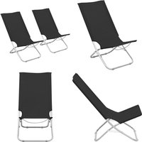 Klappbare Strandstühle 2 Stk. Schwarz Stoff - Klappbarer Stuhl - Gartenstuhl - Strandstuhl - Campingstuhl - Liege - Home & Living Klappbare Strandstühle 2 Stk. Schwarz Stoff - Klappbarer Stuhl - Gartenstuhl - Strandstuhl - Campingstuhl - Liege - Home & Living von VIDAXL