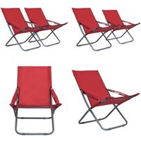 Klappbare Strandstühle 2 Stk. Stoff Rot - Strandstuhl - Klappstuhl - Gartenstuhl - Outdoor Möbel - Sonnenschirm - Home & Living von VIDAXL