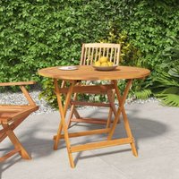 Vidaxl - Klappbarer Gartentisch ø 90x75 cm Massivholz Akazie 941298 von VIDAXL