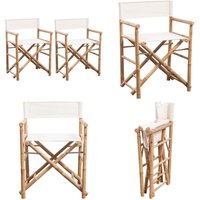 Klappbarer Regiestuhl 2 Stk. Bambus und Canvas - Klappstuhl - Gartenstuhl - Regestuhl - Bambus Möbel - Outdoor Möbel - Home & Living von VIDAXL