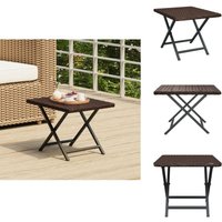Klapptisch Braun 45x35x32 cm Poly Rattan - Gartentisch - Klapptisch - Outdoor Möbel - Terrassenmöbel - Balkonmöbel von VIDAXL