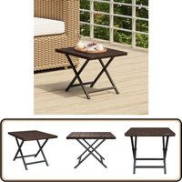 Klapptisch Braun 45x35x32 cm Poly Rattan - Gartentisch - Klapptisch - Outdoor Möbel - Terrassenmöbel - Balkonmöbel von VIDAXL
