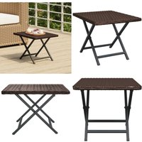 Klapptisch Braun 45x35x32 cm Poly Rattan - Gartentisch - Klapptisch - Outdoor Möbel - Terrassenmöbel - Balkonmöbel - Home & Living von VIDAXL