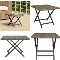 Klapptisch Grau 45x35x32 cm Poly Rattan - Gartentisch - Klapptisch - Outdoor Möbel - Balkonmöbel - Terrassenmöbel - Home & Living von VIDAXL