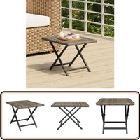 Vidaxl - Klapptisch Grau 45x35x32 cm Poly Rattan - Gartentisch - Klapptisch - Outdoor Möbel - Balkonmöbel - Terrassenmöbel von VIDAXL