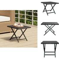 Klapptisch Schwarz 45x35x32 cm Poly Rattan - Gartentisch - Klapptisch - Outdoor Möbel - Balkonmöbel - Terrassenmöbel von VIDAXL