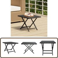 Klapptisch Schwarz 45x35x32 cm Poly Rattan - Gartentisch - Klapptisch - Outdoor Möbel - Balkonmöbel - Terrassenmöbel von VIDAXL
