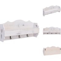 Kleiderhaken & Garderobenständer - Living Wandgarderobe Weiß 50×10×23 cm Holz - Weiß von VIDAXL