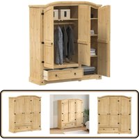 Kleiderschrank Corona 151,5x52x170 cm Massivholz Kiefer - Holzschränke - Kleiderschrank - Massivholzklaederschrank - Schlafzimmermöbel - Korona Serie von VIDAXL