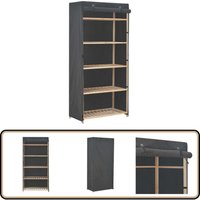 Kleiderschrank Grau 79 x 40 x 170 cm Stoff - Kleiderschrank - Garderoben - Textilschranks - Grau - Stoffschrank von VIDAXL