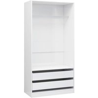 Bonnevie - Kleiderschrank Hochglanz-Weiß 100x50x200 cm Holzwerkstoff vidaXL364417 von BONNEVIE