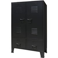 Kleiderschrank Metall Industrie-Stil 67 x 35 x 107 cm Schwarz - Vidaxl von VIDAXL