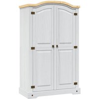 Kleiderschrank Mexiko-Stil Kiefernholz 2 Türen Weiß - Vidaxl von VIDAXL