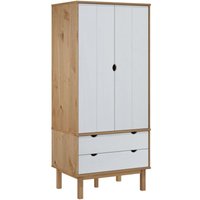 Bonnevie - Kleiderschrank otta Braun&Weiß 76,5x53x172 cm Massivholz Kiefer vidaXL74846 von BONNEVIE