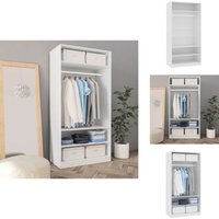 Kleiderschrank Weiß 100×50×200 cm Holzwerkstoff - Schreibtisch - Garderobe - Kommode - Möbel - Wohnzimmer von VIDAXL