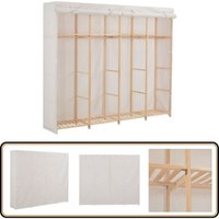 Kleiderschrank Weiß 200 x 40 x 170 cm Stoff - Kleiderschrank - Weißer Kleiderschrank - Garderobe - Textilschrank - Tannenschrank Kleiderschrank Weiß 200 x 40 x 170 cm Stoff - Kleiderschrank - Weißer Kleiderschrank - Garderobe - Textilschrank - Tannenschrank von VIDAXL